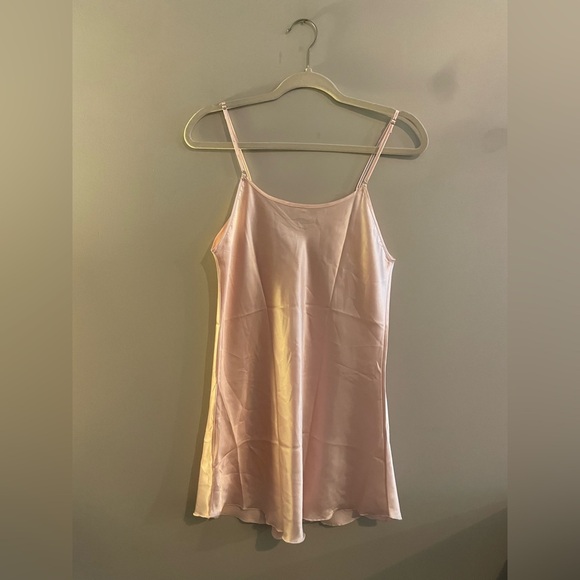Brand-less Light Pink Satin Nightgown Mini Spaghetti Strap Dress - Picture 4 of 4